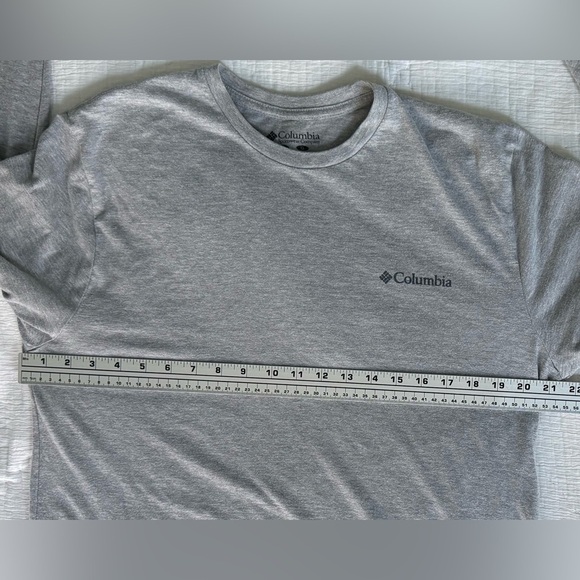 Columbia Men’s Gray Long Sleeve Logo Shirt Large Cotton Blend Stretch - Picture 9 of 9